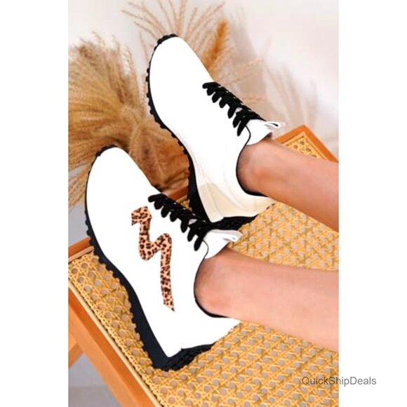 Women's Lightweight Memory Foam Sneakers, Non-Slip Casual Lace-Up Shoes - Picture 5 of 6